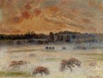 Писсарро Закат с туманом в Эраньи 1891г